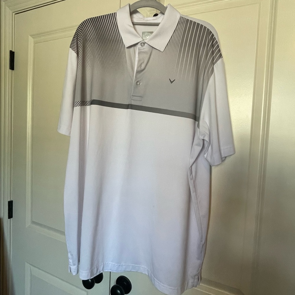 Callaway Golf Polo White and Grey Mens XL